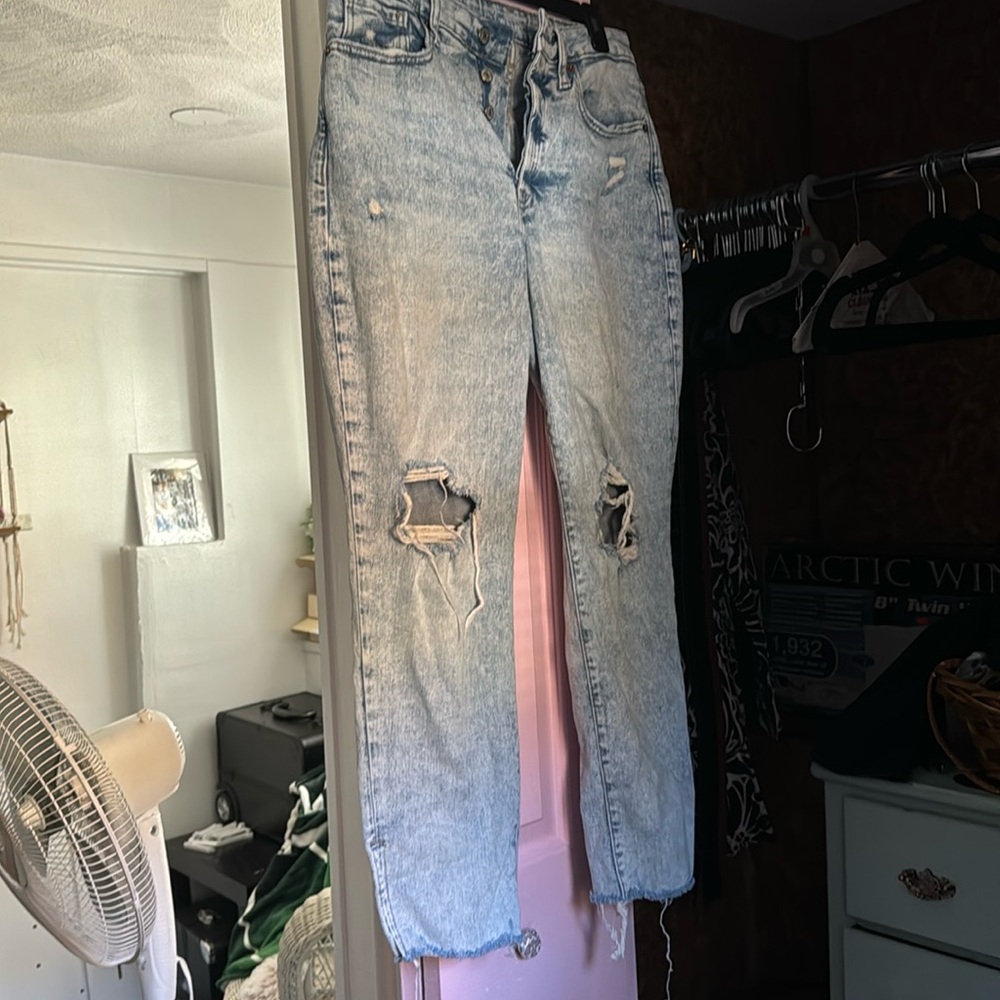 Washed blue old navy high rise curvy OG straight size 12